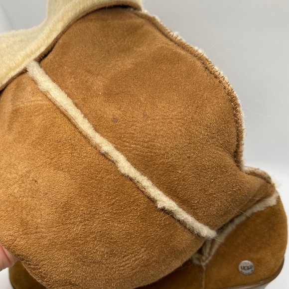 UGG Sandra Leather Chestnut Boots Size 7 - Picture 7 of 7